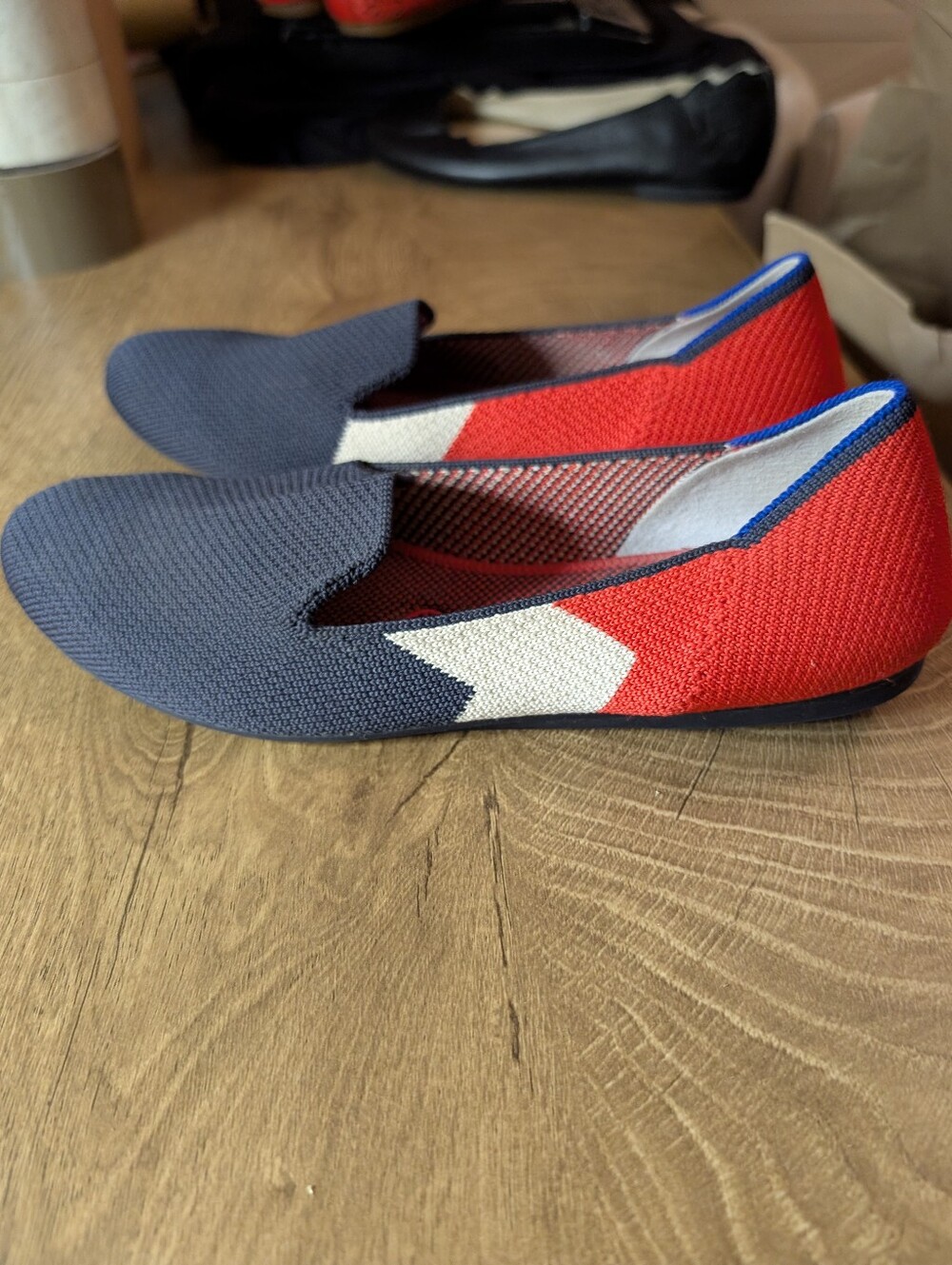 ROTHY'S Loafers Slate Prep Blue Red White Size 6.5